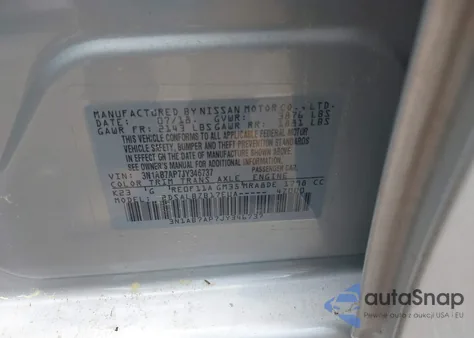 2018 Nissan Sentra S z USA, uszkodzony, nr VIN 3N1AB7AP7JY346737